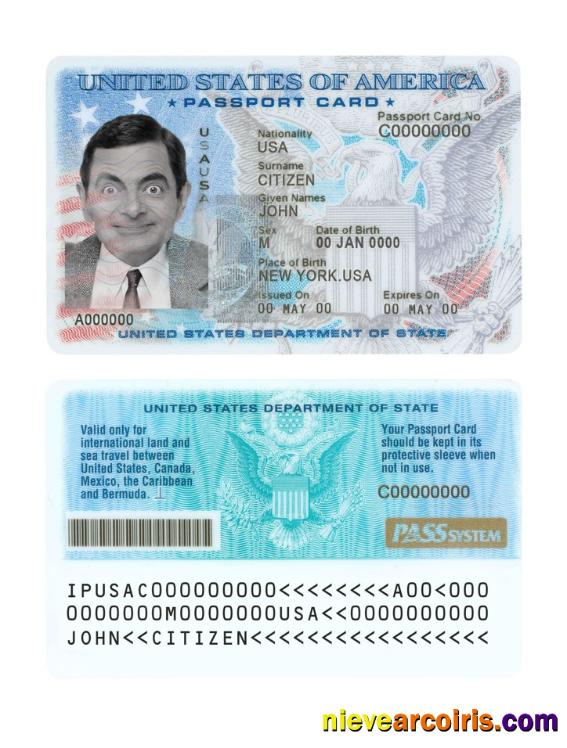 USA passport ID card